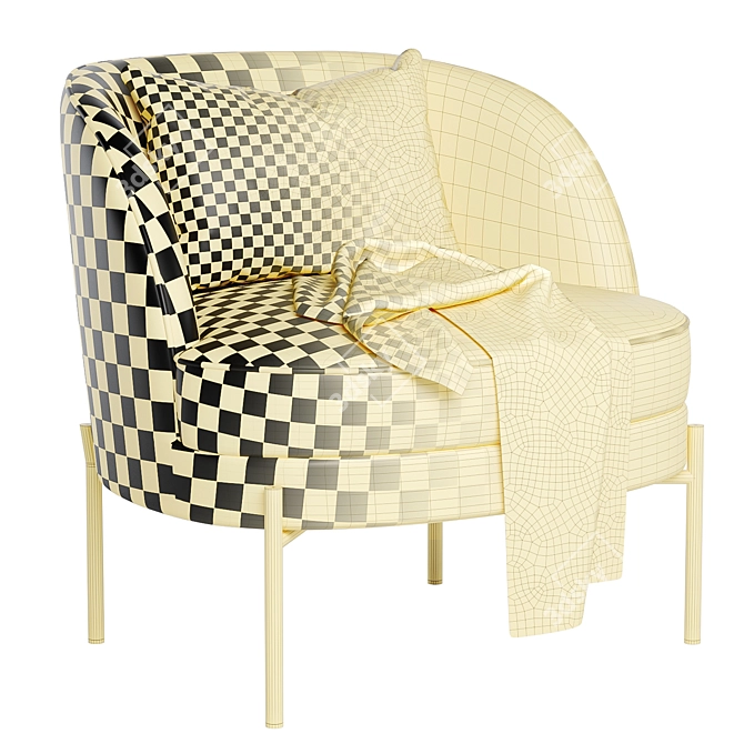 Elegant Fabric Accent Chair 3D model image 6
