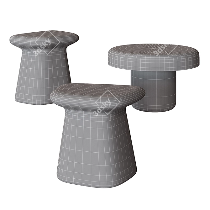 MALERBA Luckybay Stone Coffee Table 3D model image 4