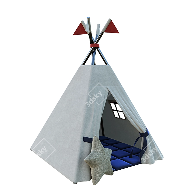 Corona Render 3D Tent House 3D model image 1