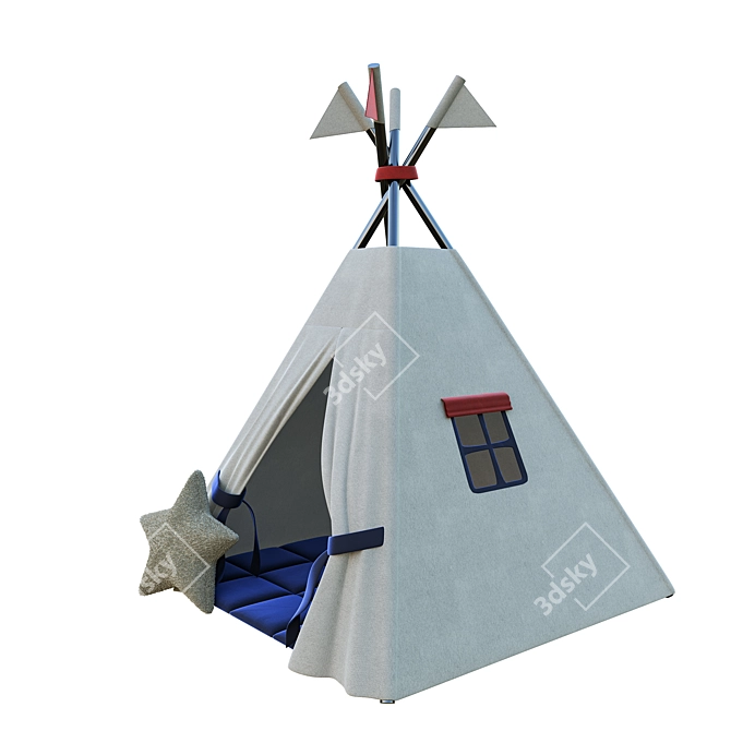 Corona Render 3D Tent House 3D model image 2