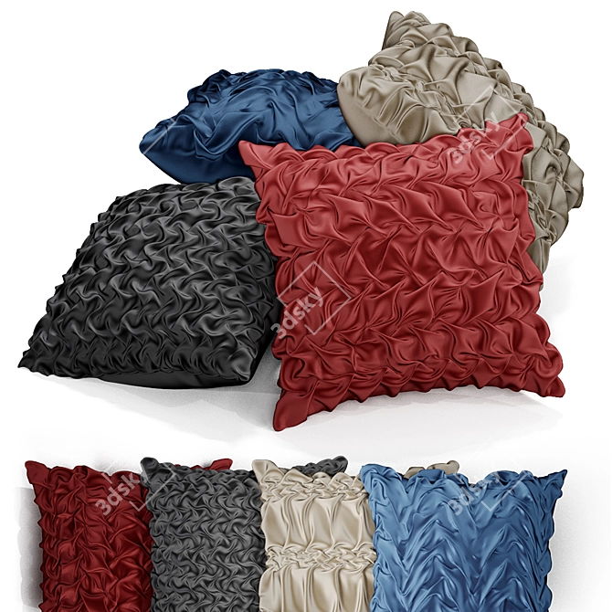 Title: Embossed Pattern Decorative Throw Pillow 3D model image 2