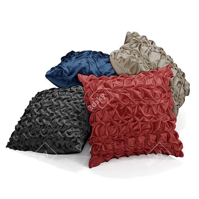 Title: Embossed Pattern Decorative Throw Pillow 3D model image 5