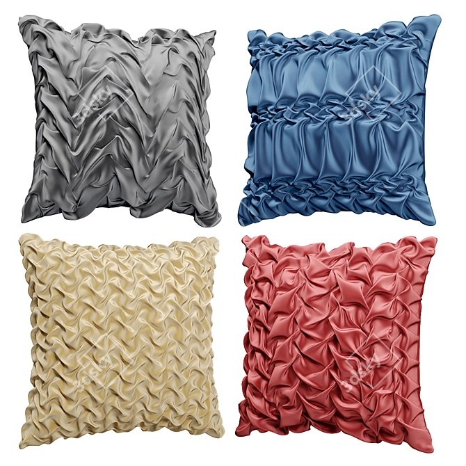 Title: Embossed Pattern Decorative Throw Pillow 3D model image 7