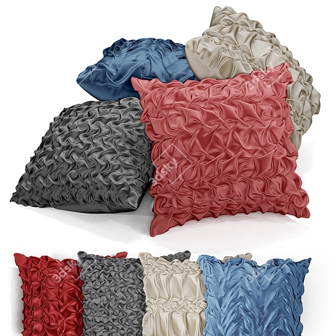 Title: Embossed Pattern Decorative Throw Pillow 3D model image 10