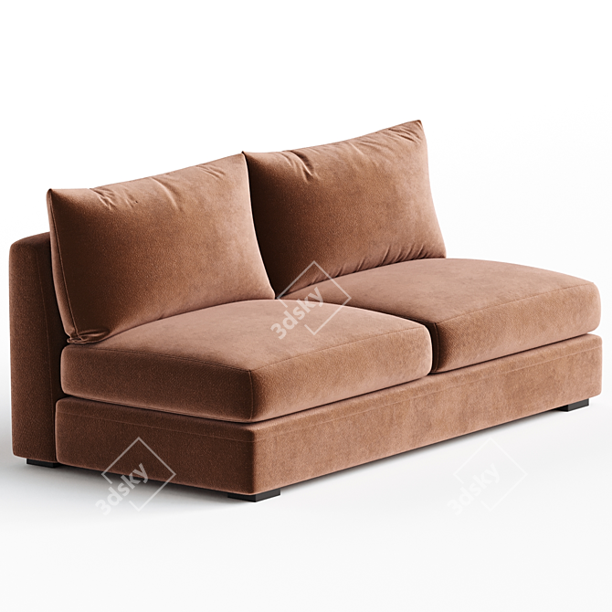 Sleek Winona Armless Sofa 3D model image 2