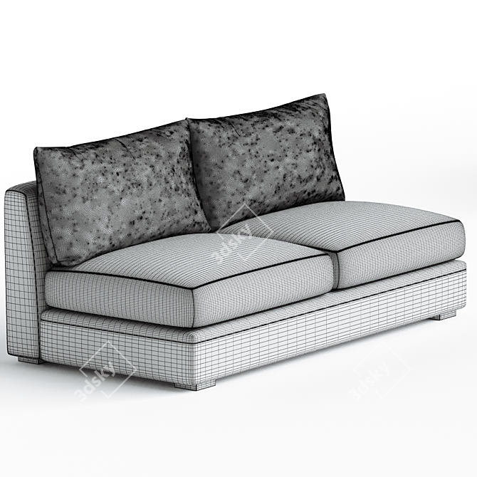 Sleek Winona Armless Sofa 3D model image 3