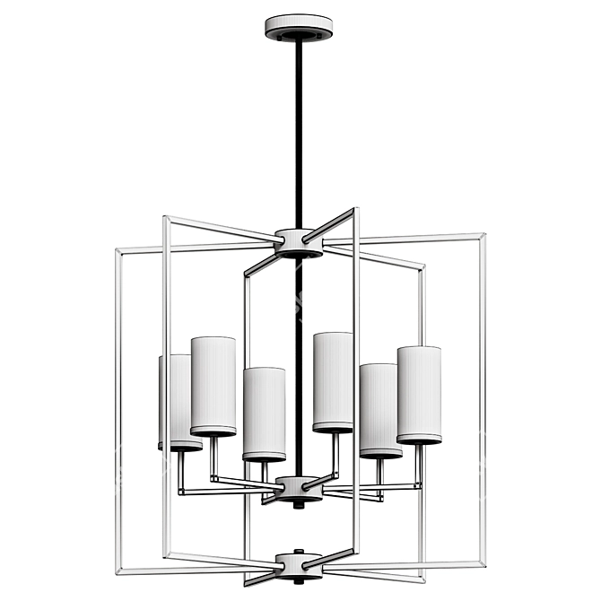 Elegant Metal & Glass Chandelier 3D model image 2