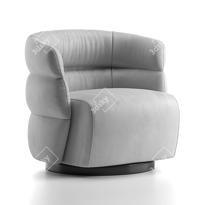 Luxury Natuzzi Couture Armchair 3D model image 2