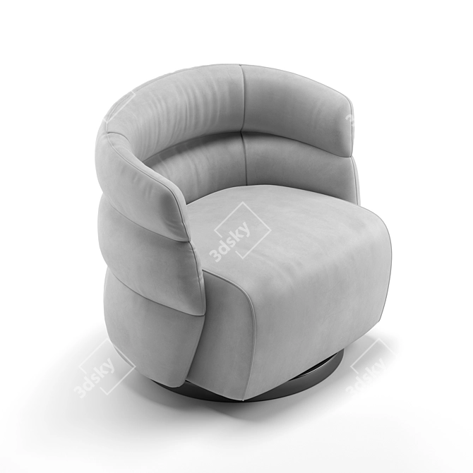 Luxury Natuzzi Couture Armchair 3D model image 3