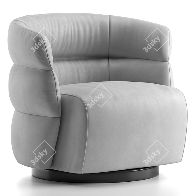 Luxury Natuzzi Couture Armchair 3D model image 5