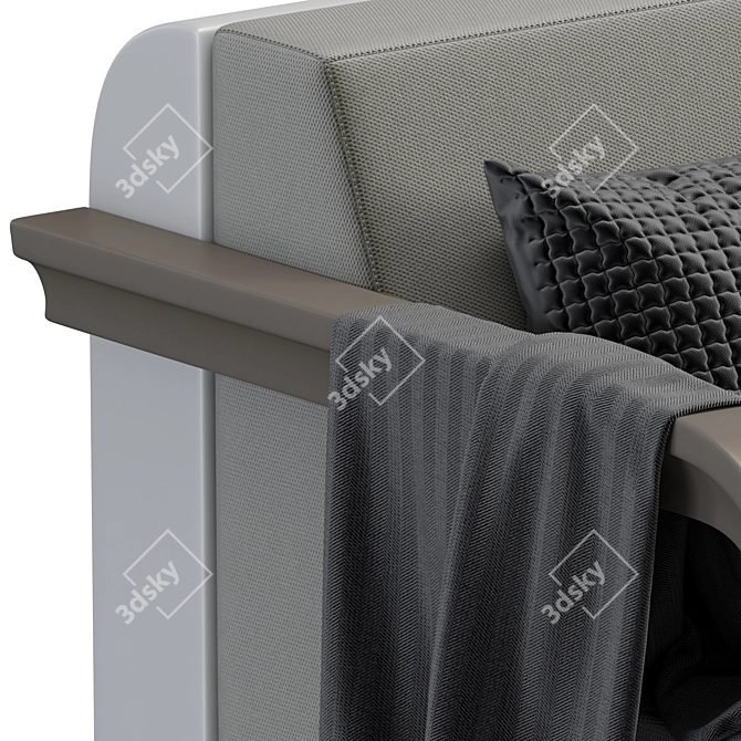 Elegant Plust and Fabric Armchair 3D model image 10