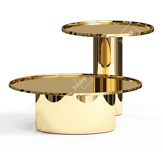 Luxury Gold Coffee Table: Exquisite Elegance 3D model image 1