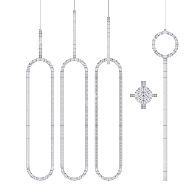 LED Ring Pendant Light Fixture 3D model image 3