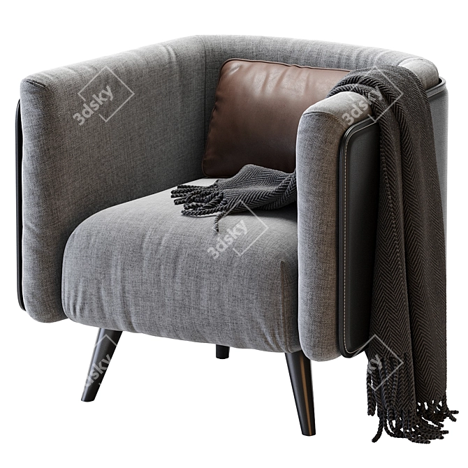 Modern Plaza Armchair 3D Model 3D model image 1