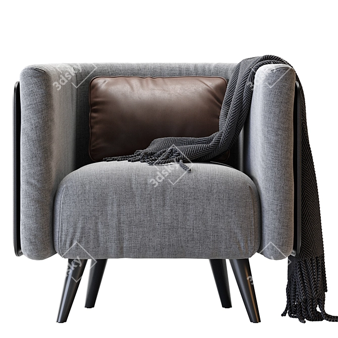 Modern Plaza Armchair 3D Model 3D model image 2