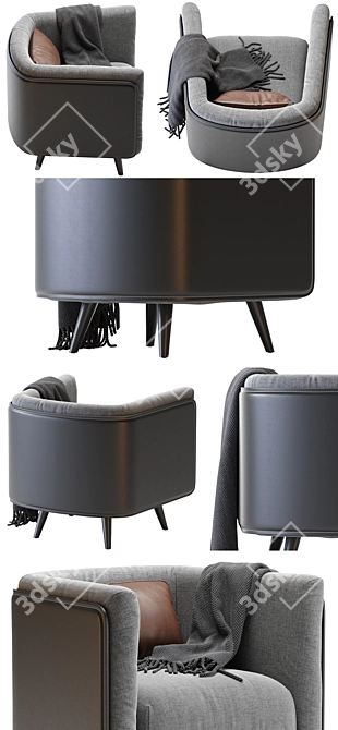 Modern Plaza Armchair 3D Model 3D model image 3
