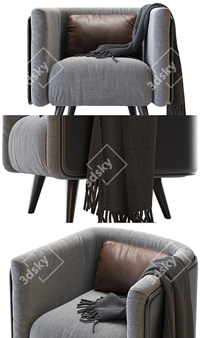 Modern Plaza Armchair 3D Model 3D model image 6