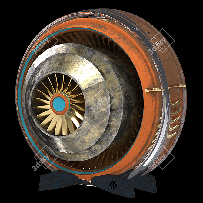 Sci Fi Jet Engine 3D Model 3D model image 2