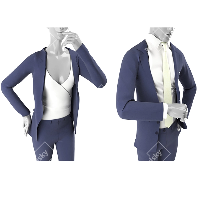 2018 Suits for Women & Men 3D model image 4