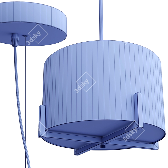 Elegant E14 Metal Pendant Lamp 3D model image 2