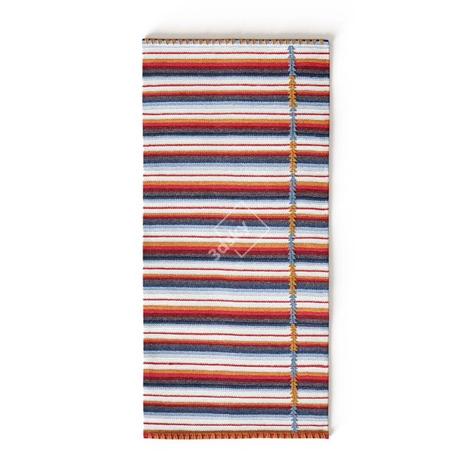 Colorful Kilim Rug Set Bundle 3D model image 4