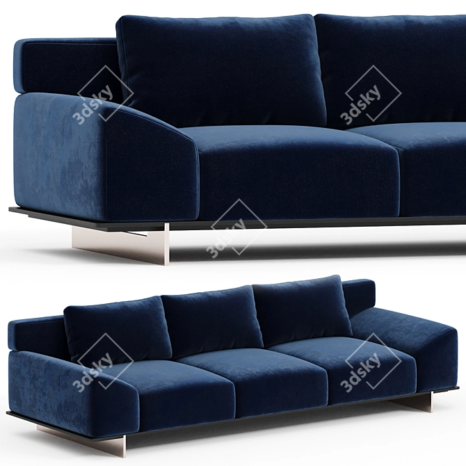 Elegant Paolo Castelli Fabric Sofa 3D model image 1