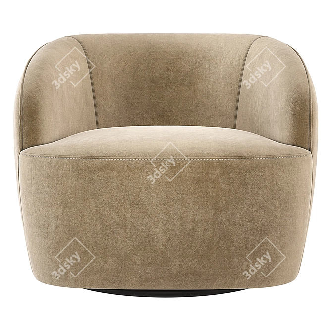 CB2 Gwyneth Swivel Chair | Modern Velvet Elegance 3D model image 2