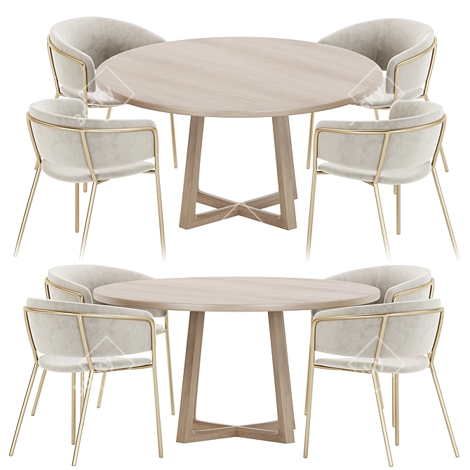 Elegant Contemporary Dining Set 3D model image 1