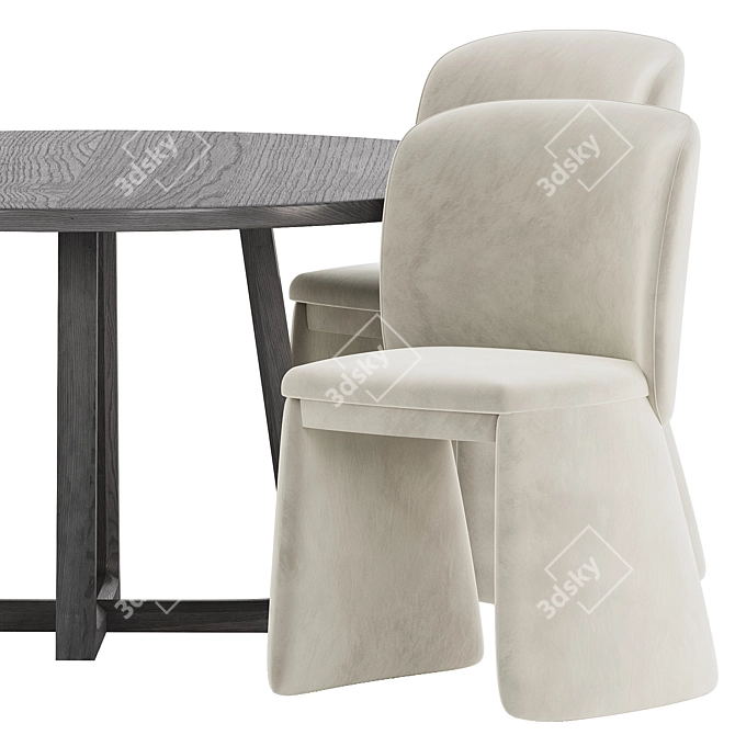 Modern Dining Set Furniture 3D model image 3