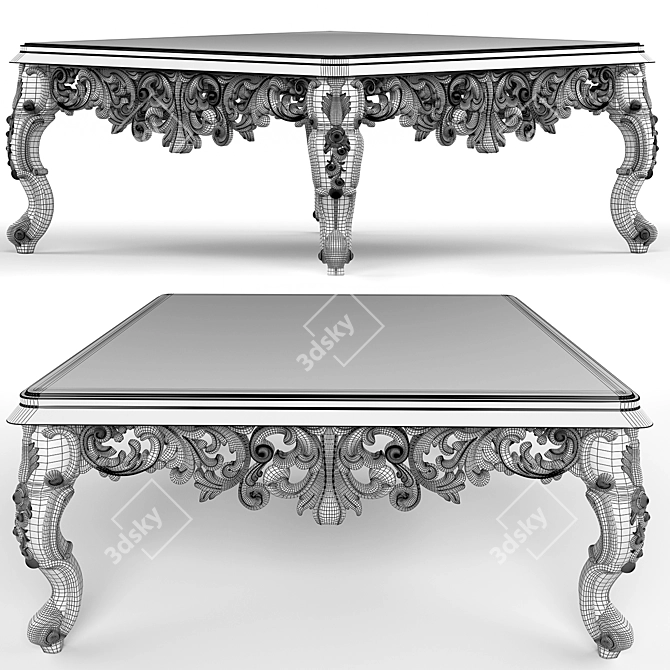  Modern Square Coffee Table 3D model image 4