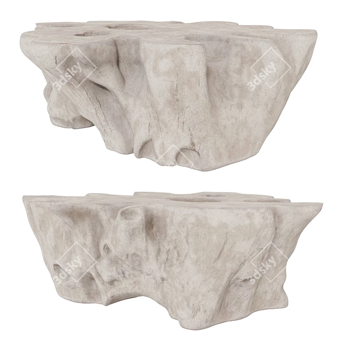 Teak Root Concrete Replica Sculpture 3D model image 2