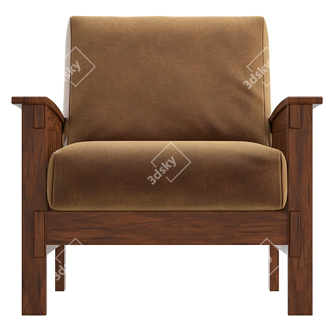 Primo Upholstered Armchair 3D Model 3D model image 2