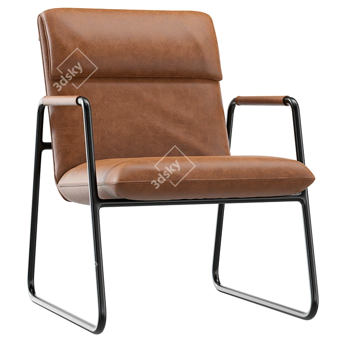 Modern Upholstered Armchair with UV unwrapping 3D model image 1