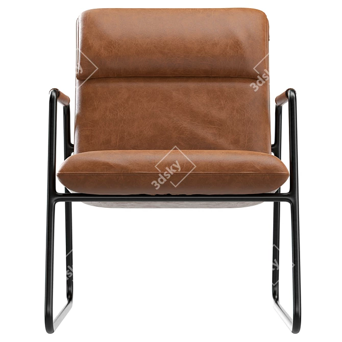 Modern Upholstered Armchair with UV unwrapping 3D model image 2