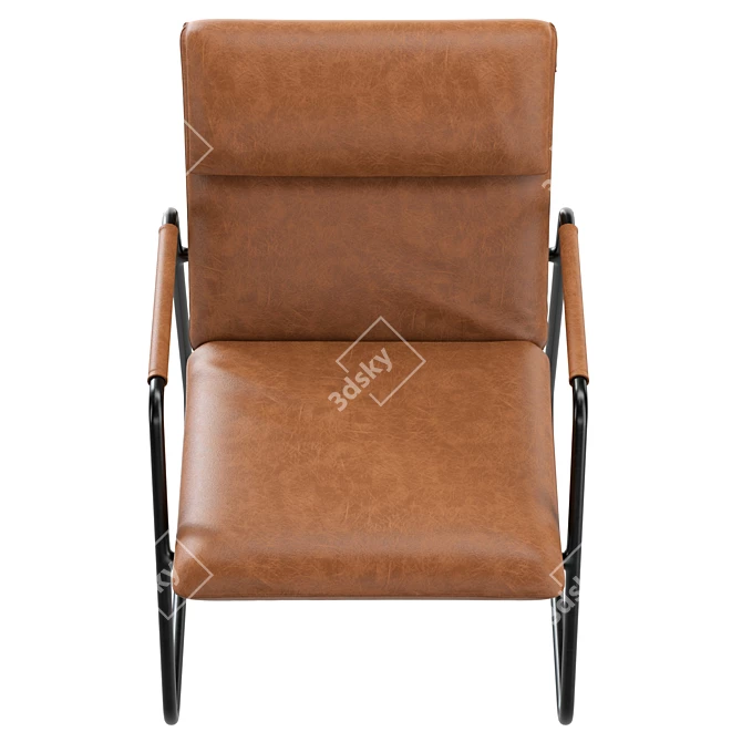 Modern Upholstered Armchair with UV unwrapping 3D model image 3