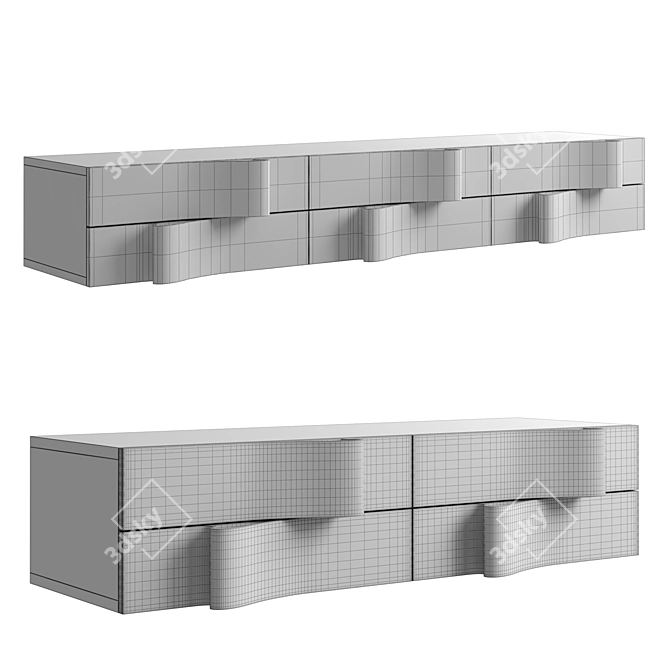 Elegant Ondas Sideboard Options 3D model image 2