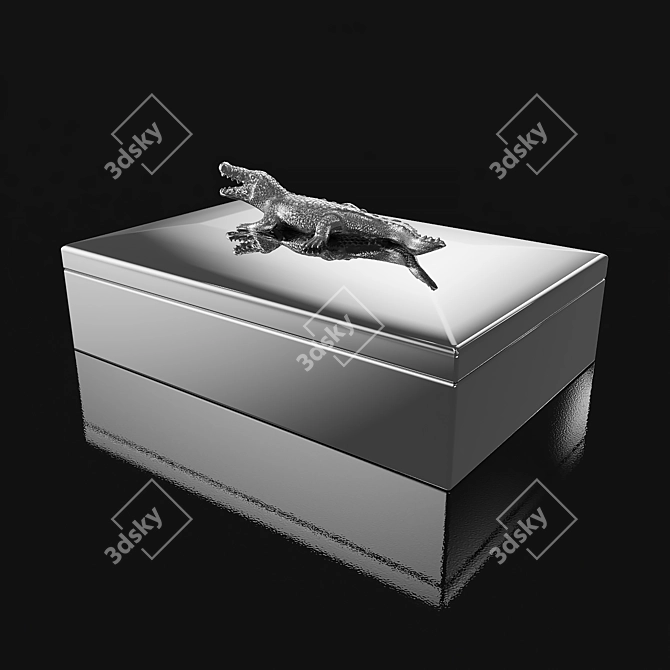 Eichholtz Rectangular Croc Jewelry Box 3D model image 2