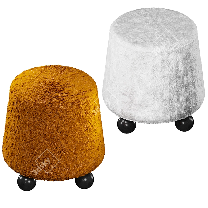 Plush Mecha Seat Ottoman 3D model image 1