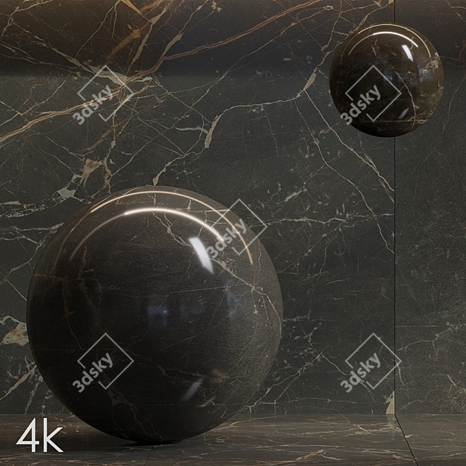Black Marble Texture Bundle 4k 3D model image 2