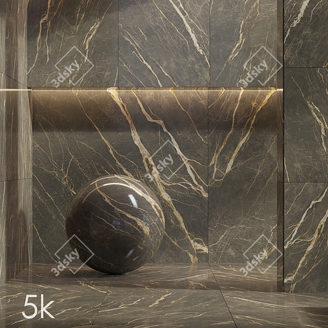 Golden Imperio Marble Texture Set 3D model image 2