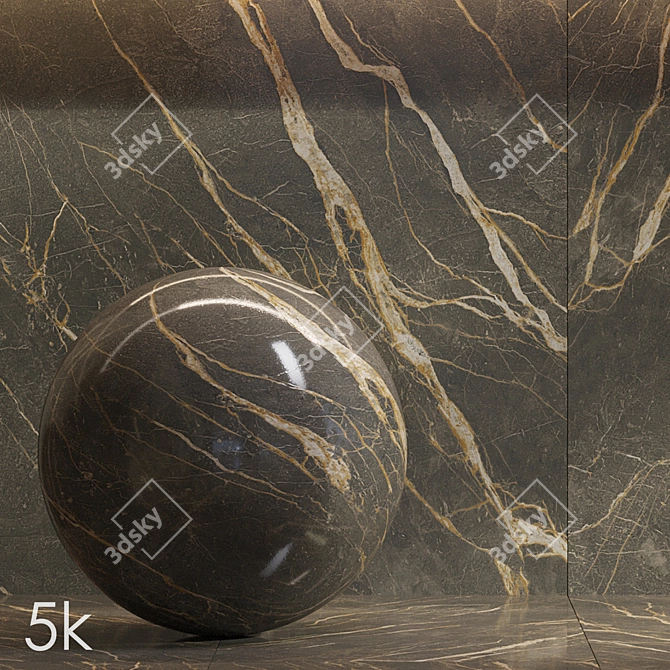 Golden Imperio Marble Texture Set 3D model image 5