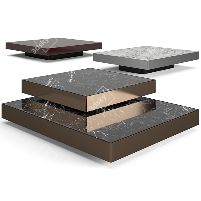 Contemporary Solid Steel Coffee Tables 3D model image 1