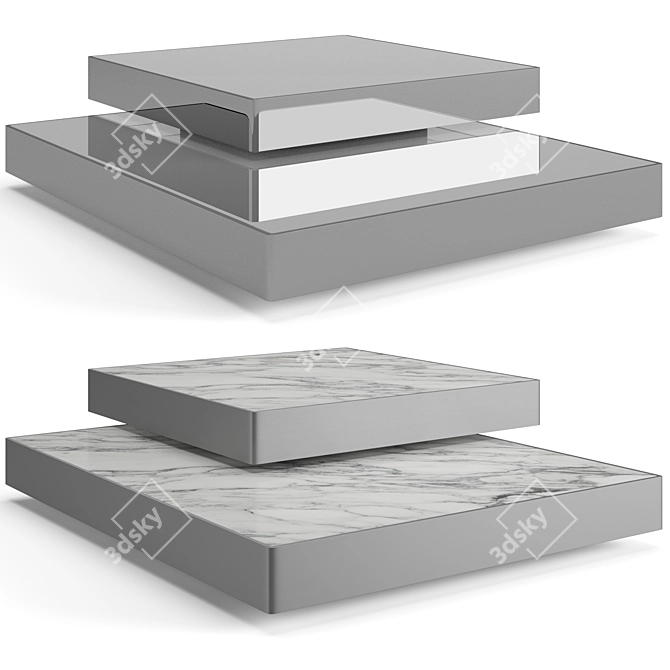 Contemporary Solid Steel Coffee Tables 3D model image 2