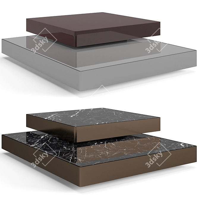 Contemporary Solid Steel Coffee Tables 3D model image 3
