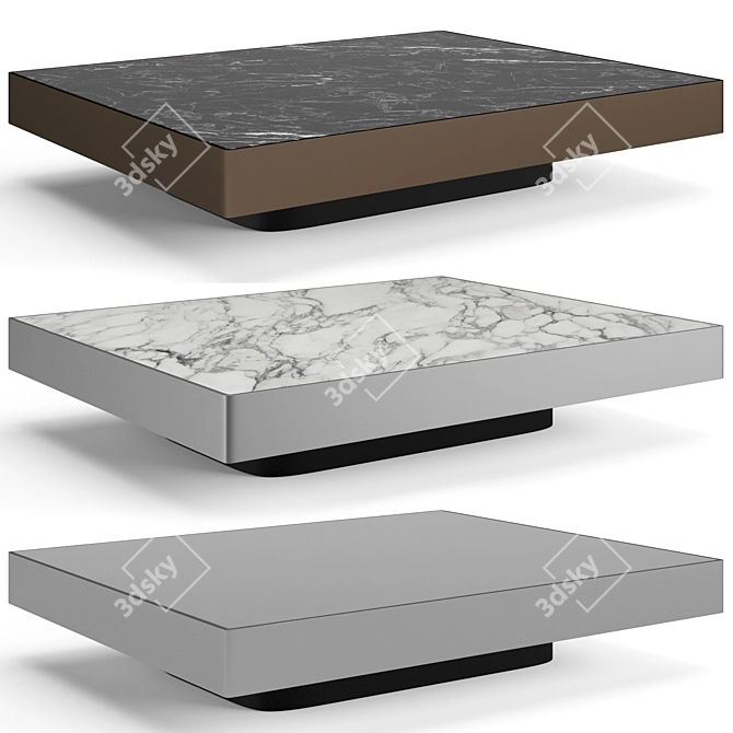 Contemporary Solid Steel Coffee Tables 3D model image 4