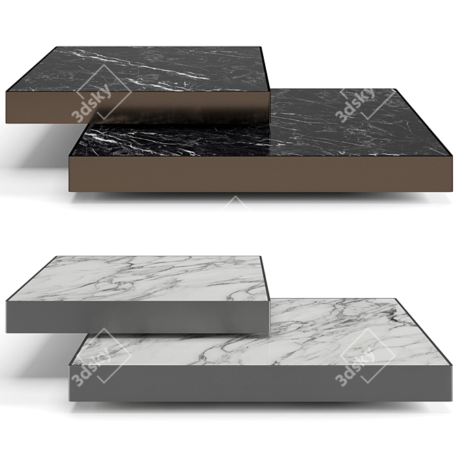Contemporary Solid Steel Coffee Tables 3D model image 5
