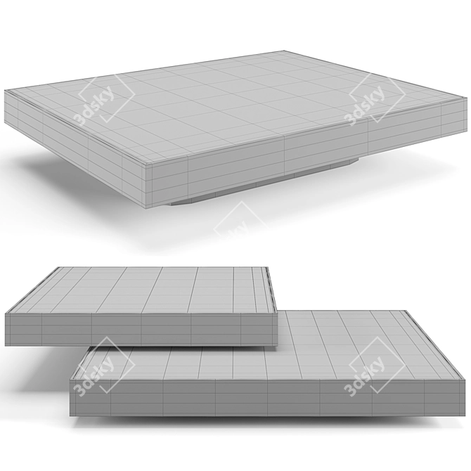 Contemporary Solid Steel Coffee Tables 3D model image 7