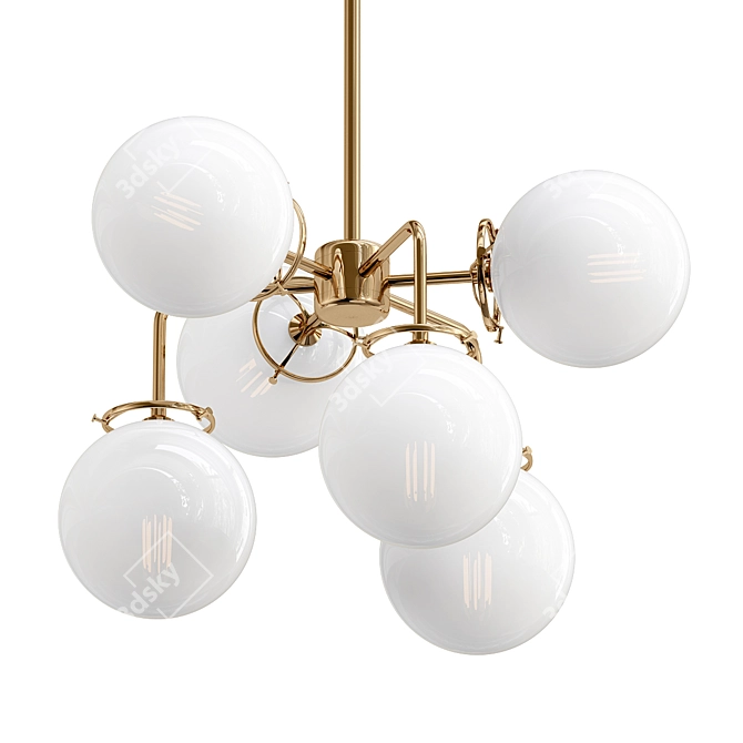 Modern Brass Globe Pendant Light 3D model image 1