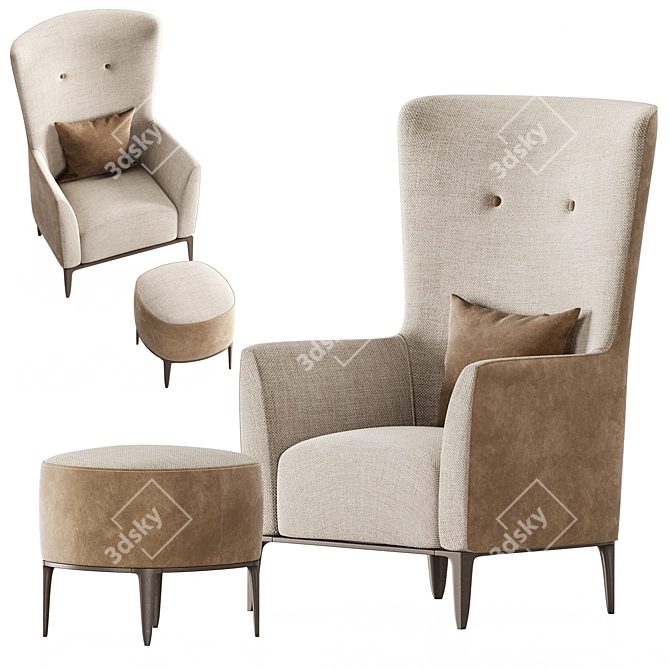 Title: Luxury Club Style Armchair 3D model image 4