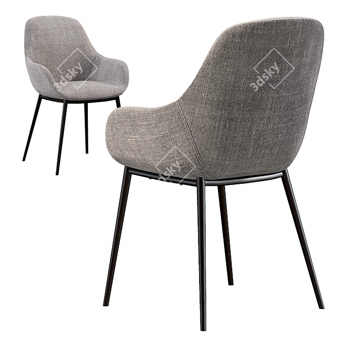 Elegant Konna Chair in Grey 3D model image 3